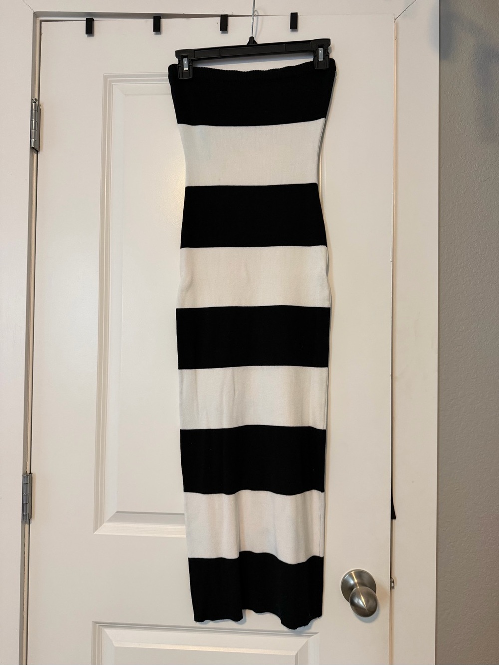 Black & White Strapless Maxi Dress